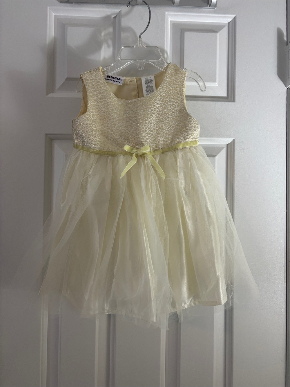 Blueberi Boulevard Pale Yellow Tulle Party Dress for Girls